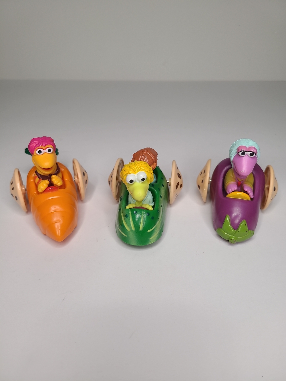 1988 Fraggle Rock McDonald's Happy Meal Toys Lot of 3 Vegetable Cars Henson